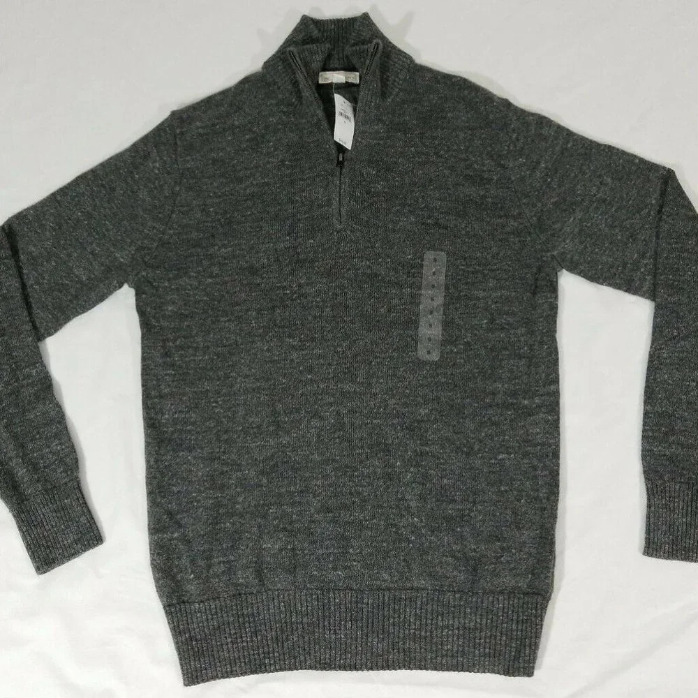 Gap Sweater Mock Neck Heather Gray Men's Long
